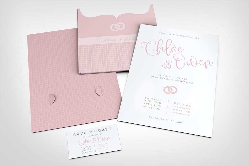 Wedding Invitation with Save The Date Card