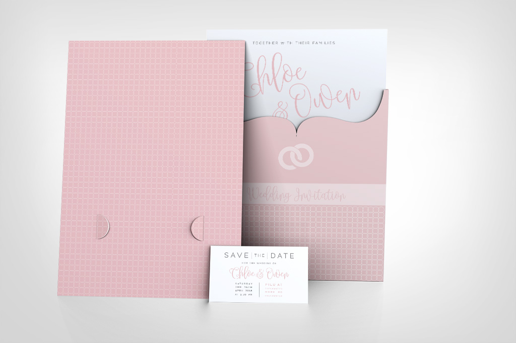 Wedding Invitation with Save The Date Card